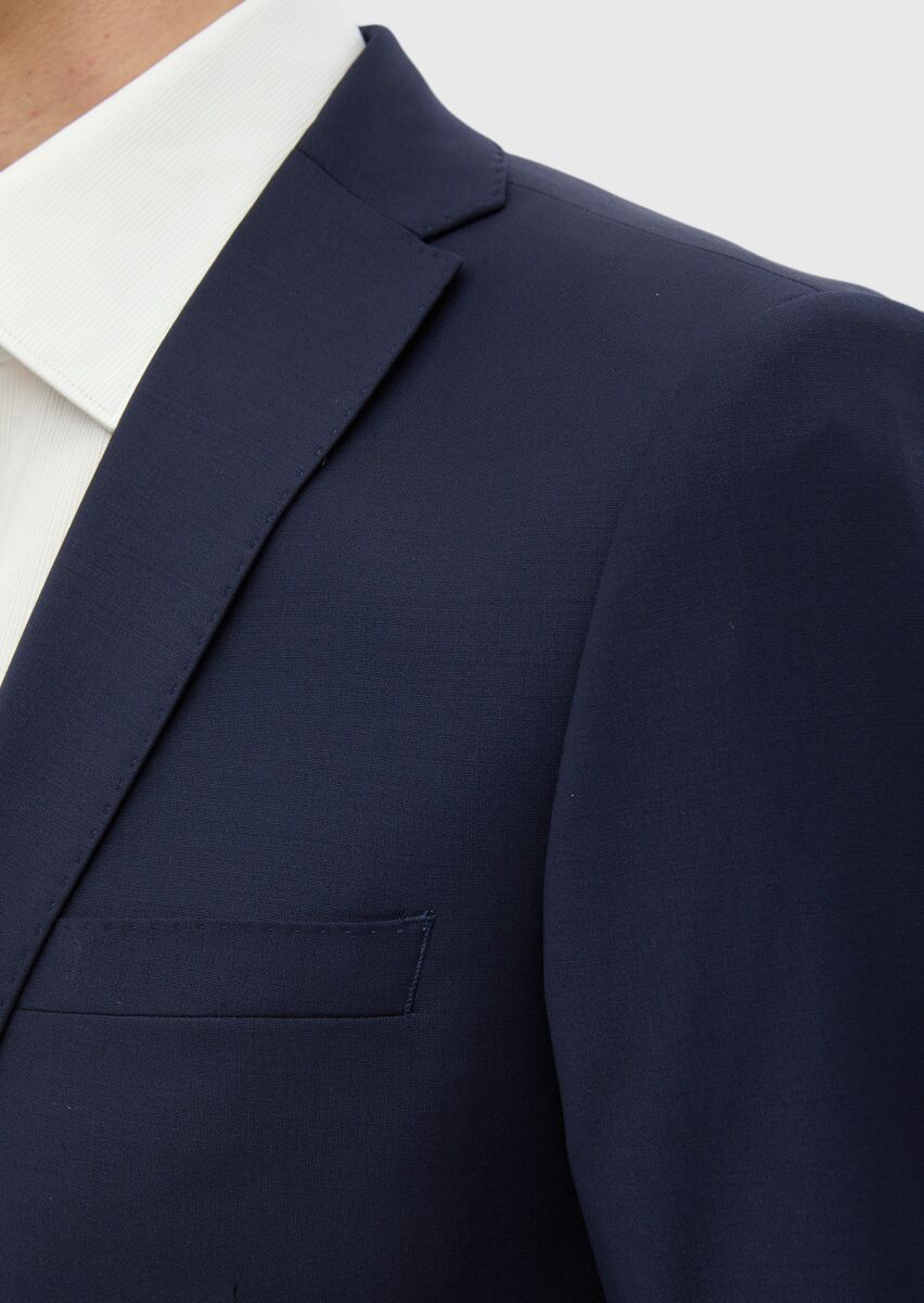 Saks Düz Fashion Slim Fit Yün Karışımlı Takım Elbise - 4