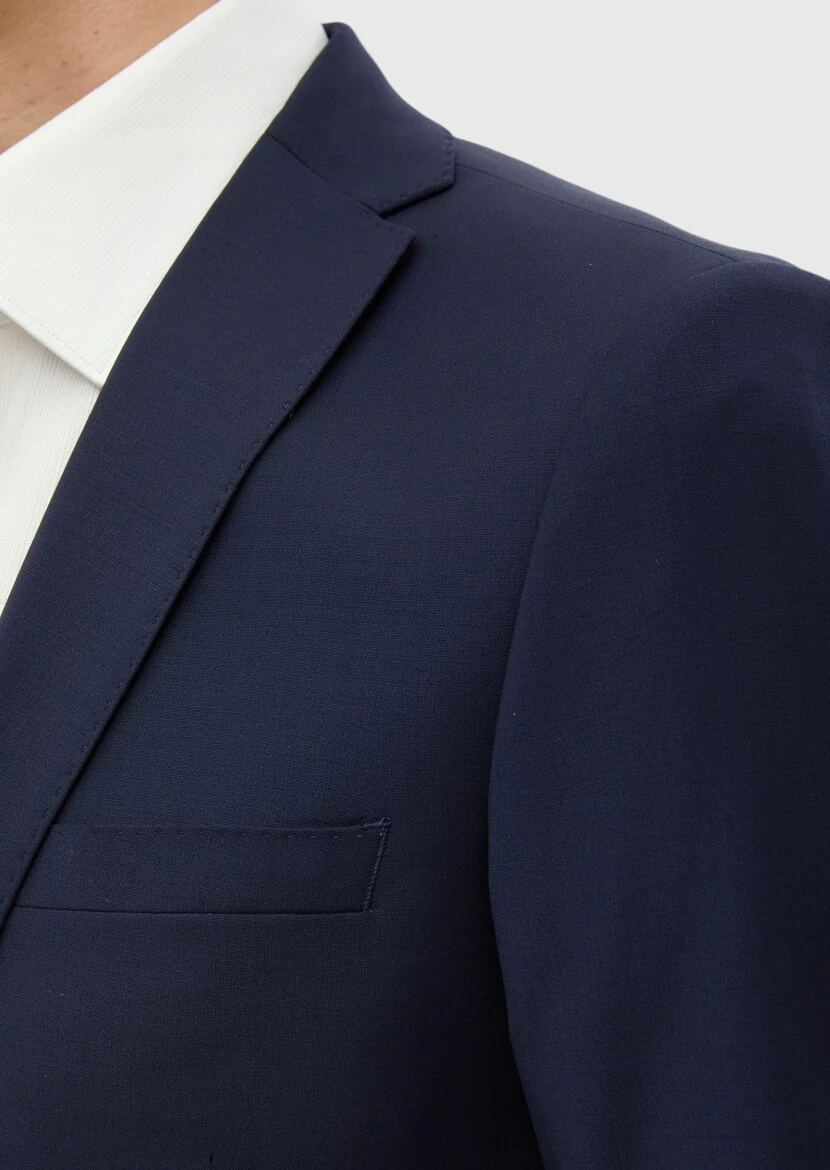 Saks Düz Fashion Slim Fit Yün Karışımlı Takım Elbise - 4