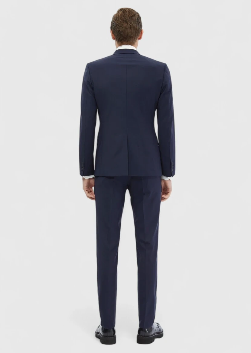 Saks Düz Fashion Slim Fit Yün Karışımlı Takım Elbise - 5