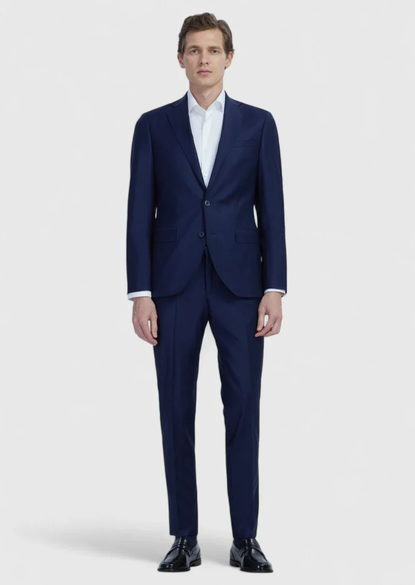 Saks Düz Fashion Slim Fit Yün Karışımlı Takım Elbise - 2