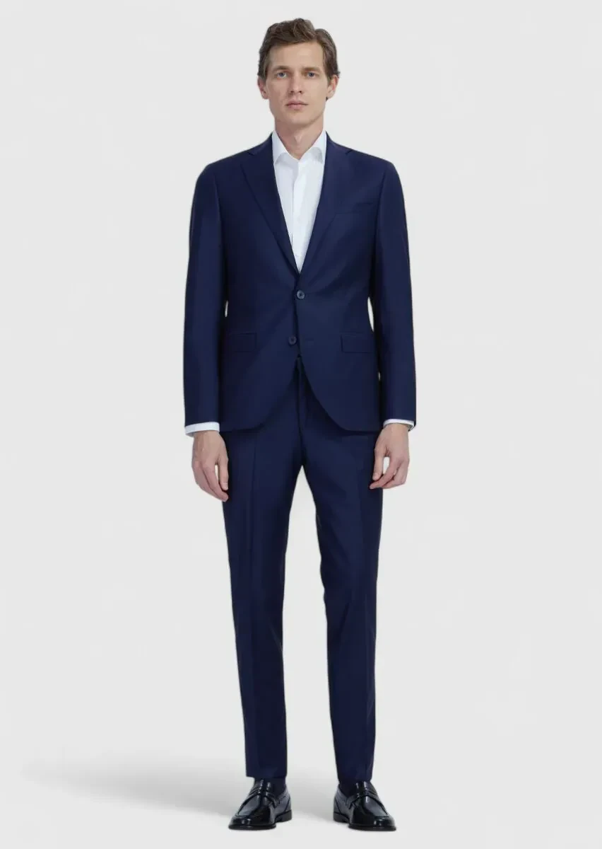 Saks Düz Fashion Slim Fit Yün Karışımlı Takım Elbise - 2