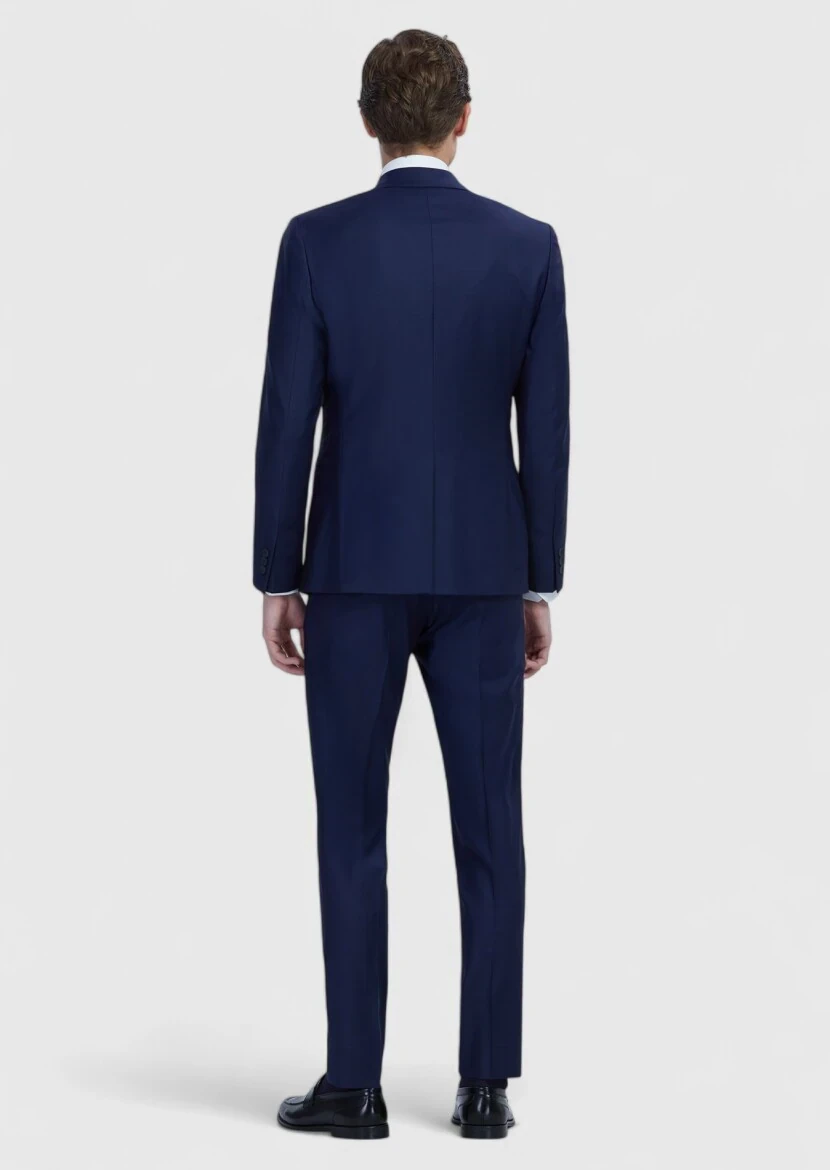 Saks Düz Fashion Slim Fit Yün Karışımlı Takım Elbise - 6