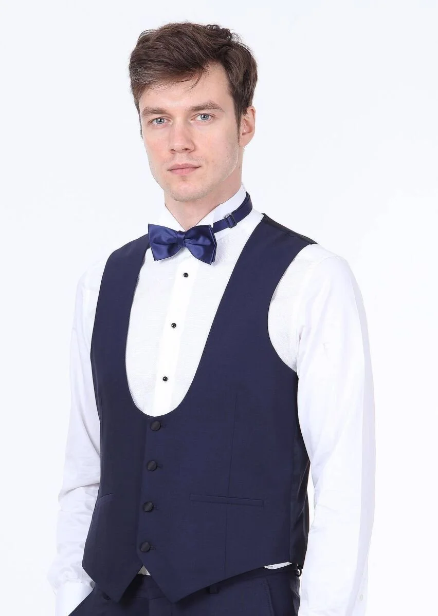 Saks Düz Klasik Yelek - 2