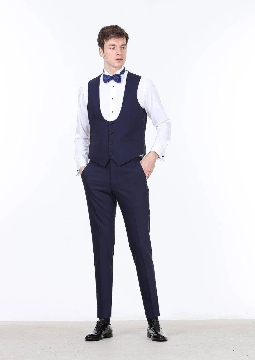 Saks Düz Klasik Yelek - 3
