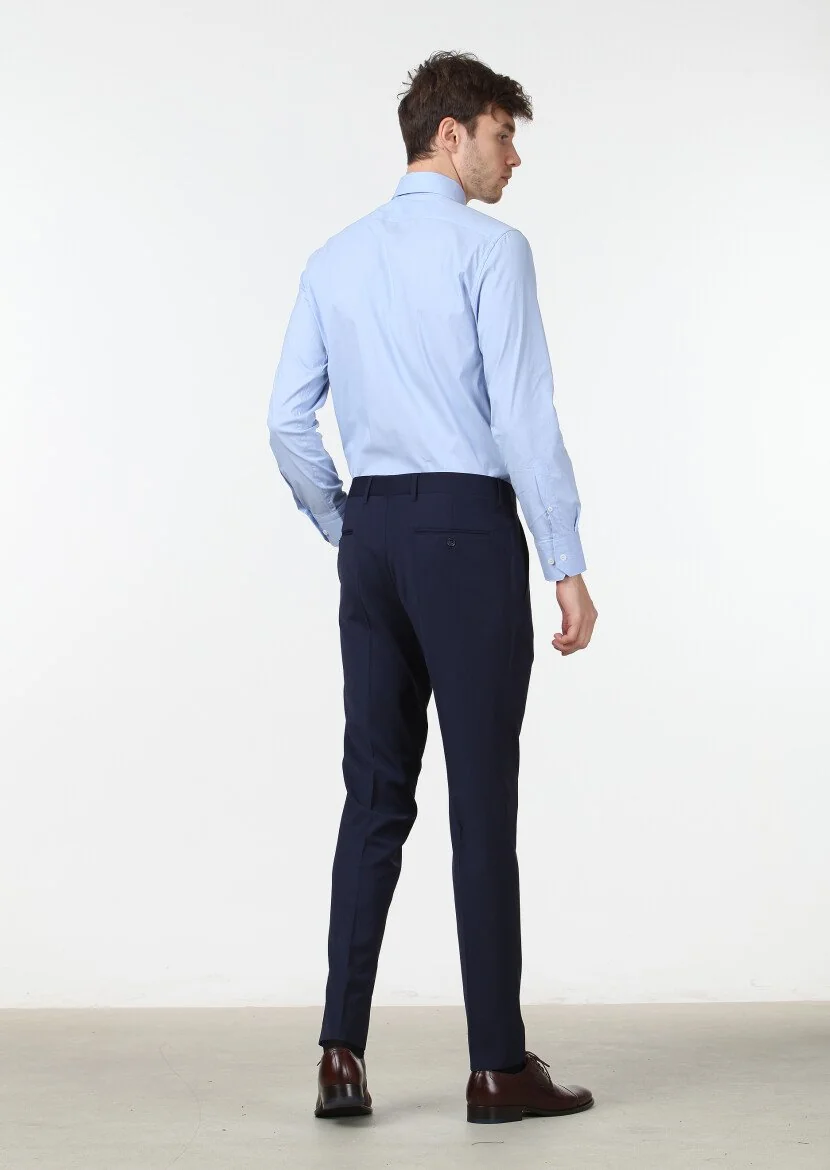 Saks Düz Kumaş Fashion Slim Fit Klasik Yün Karışımlı Pantolon - 4