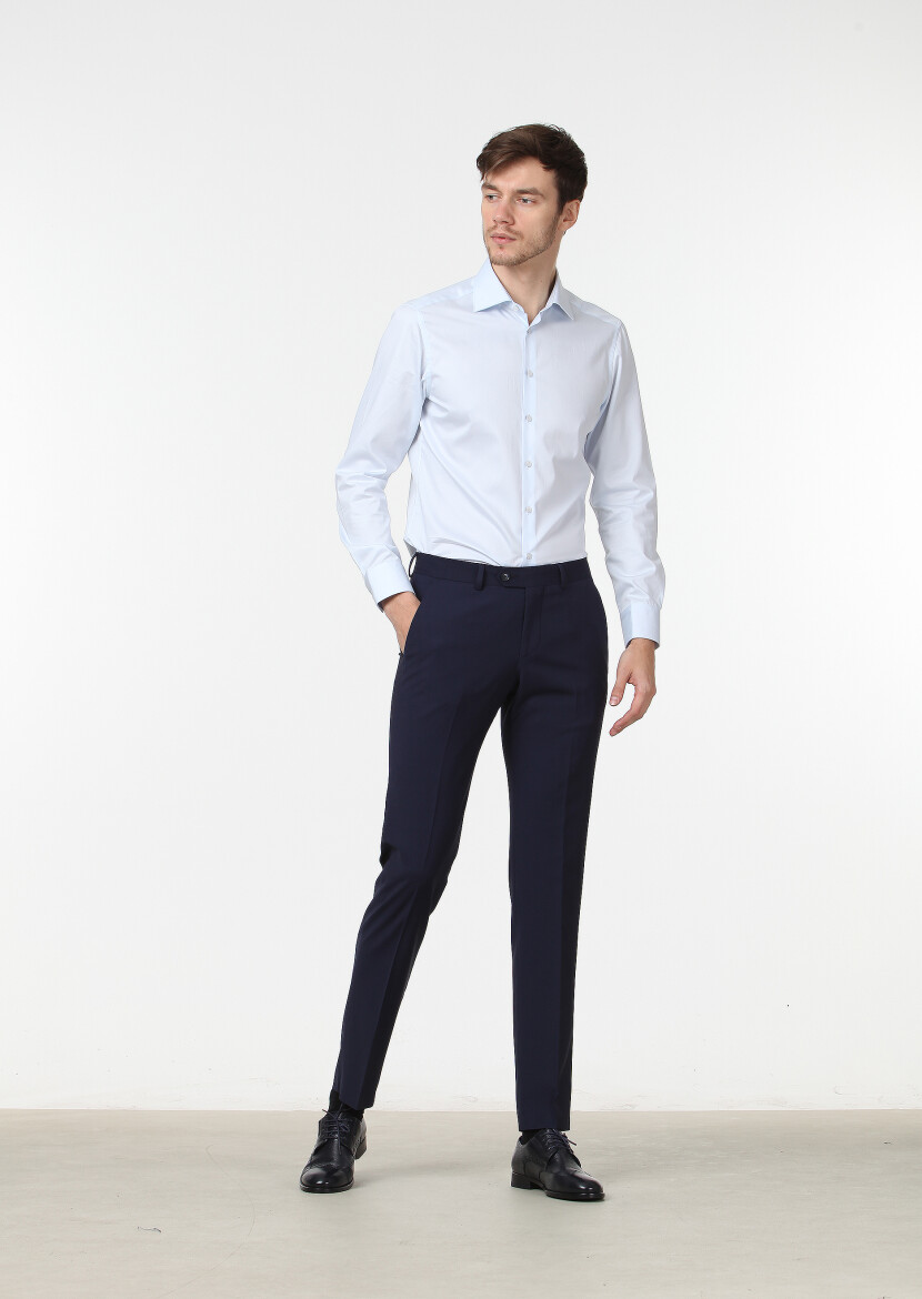 Saks Düz Kumaş Modern Fit Klasik Yün Karışımlı Pantolon - 2