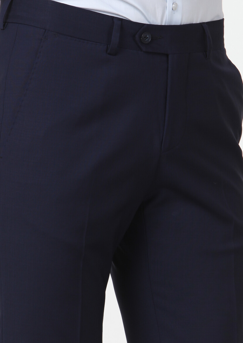 Saks Düz Kumaş Modern Fit Klasik Yün Karışımlı Pantolon - 3
