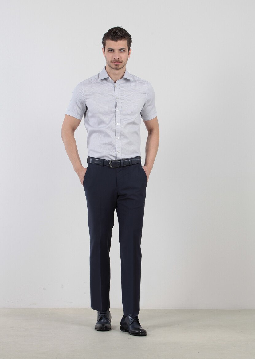 Saks Düz Kumaş Modern Fit Klasik Yün Karışımlı Pantolon - 1