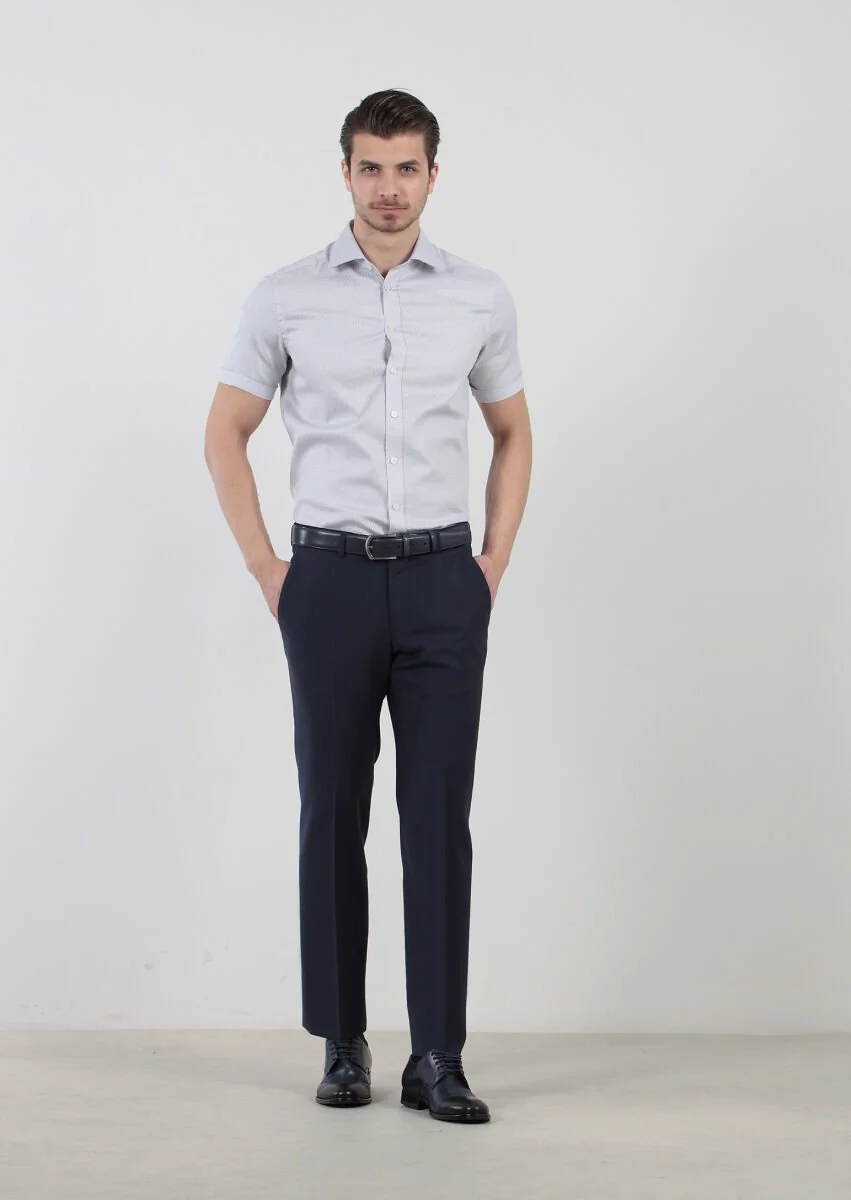 Saks Düz Kumaş Modern Fit Klasik Yün Karışımlı Pantolon - 1