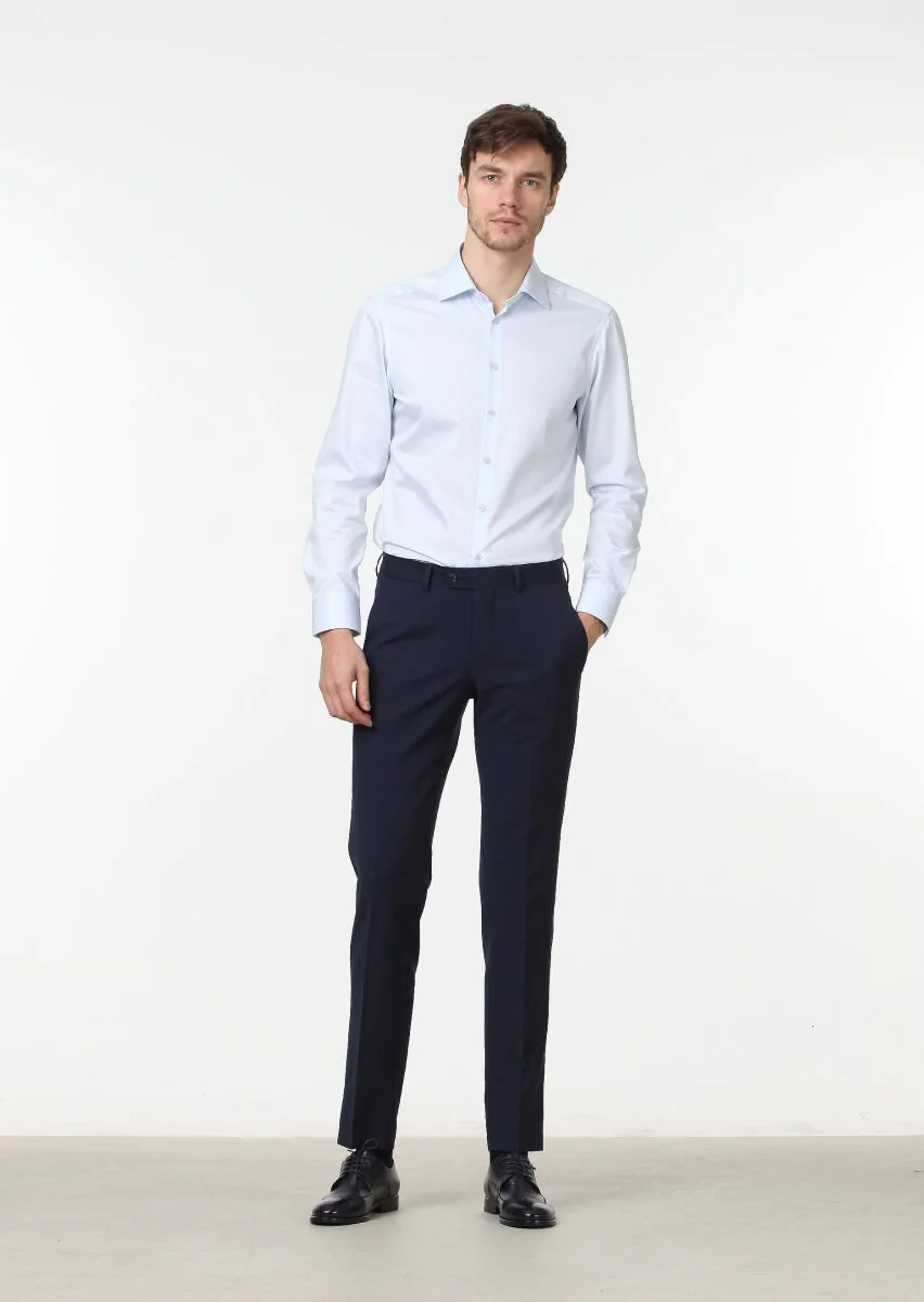 Saks Düz Kumaş Modern Fit Klasik Yün Karışımlı Pantolon - 1