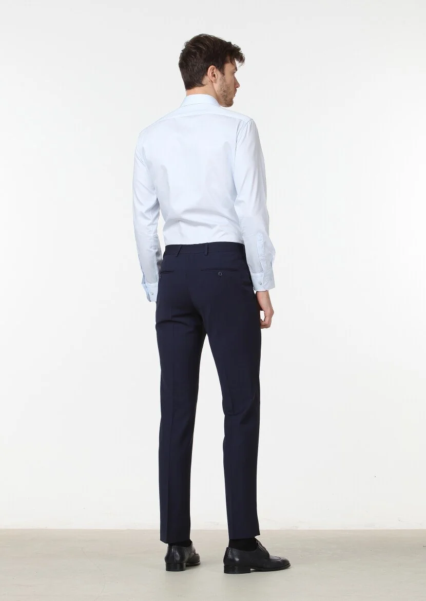 Saks Düz Kumaş Modern Fit Klasik Yün Karışımlı Pantolon - 4