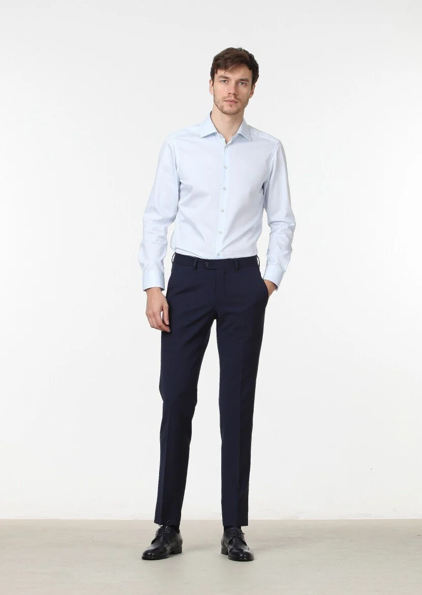 Saks Düz Kumaş Modern Fit Klasik Yün Karışımlı Pantolon - 2