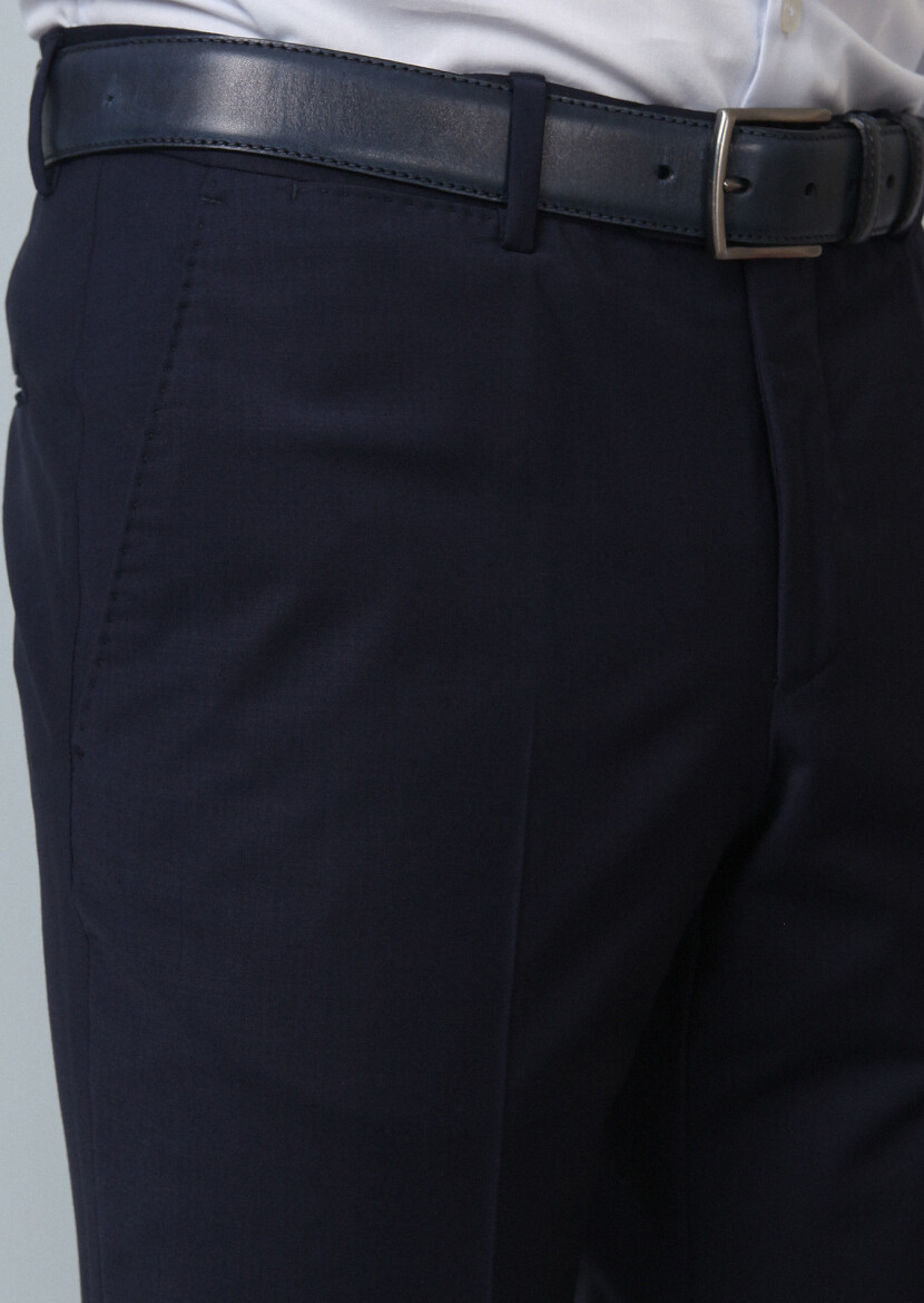 Saks Düz Kumaş Modern Fit Klasik Yün Karışımlı Pantolon 