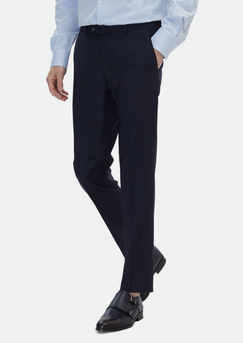 Saks Düz Kumaş Modern Fit Klasik Yün Karışımlı Pantolon - 3