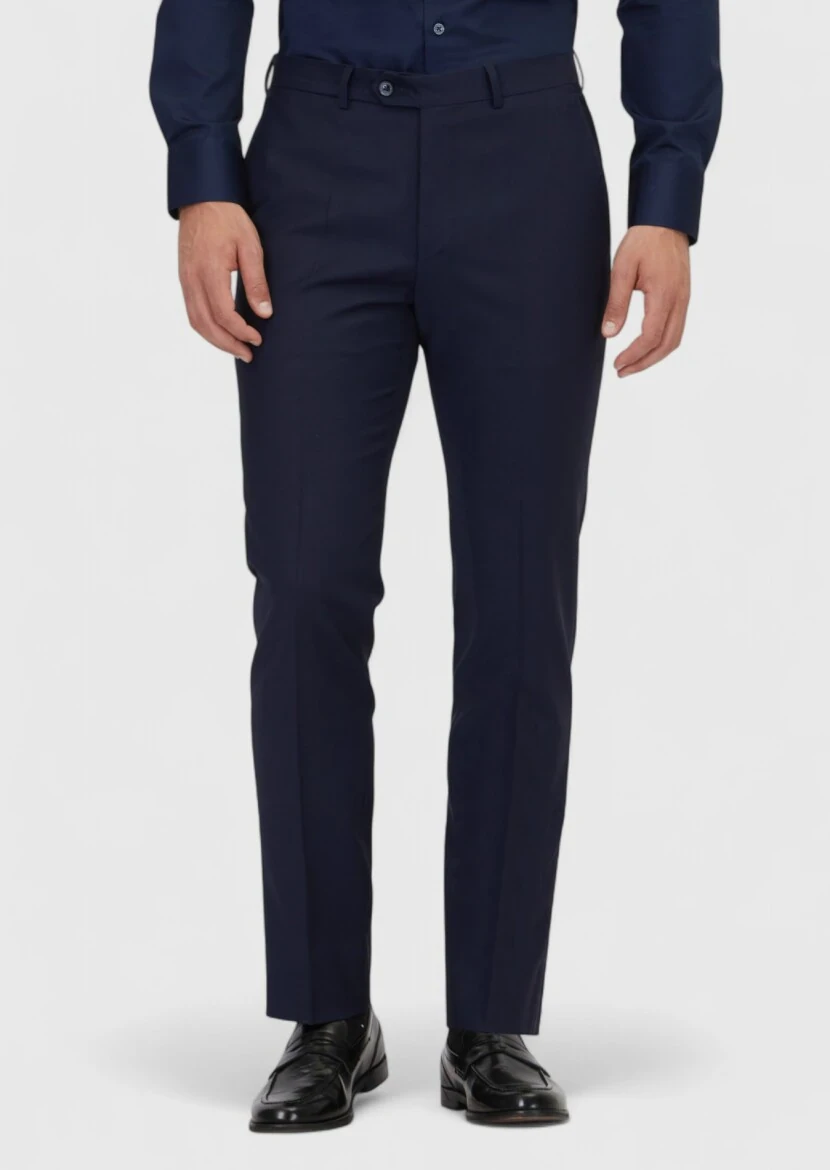Saks Düz Kumaş Modern Fit Klasik Yün Karışımlı Pantolon - 2