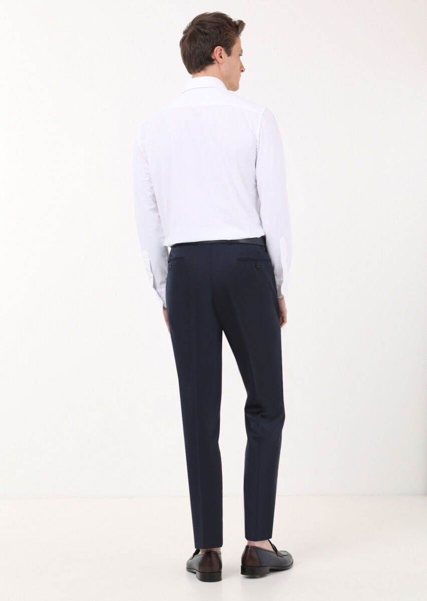 Saks Düz Kumaş Regular Fit Klasik %100 Yün Pantolon - 7