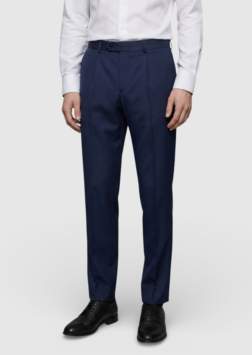 Saks Düz Kumaş Regular Fit Klasik %100 Yün Pantolon - 3