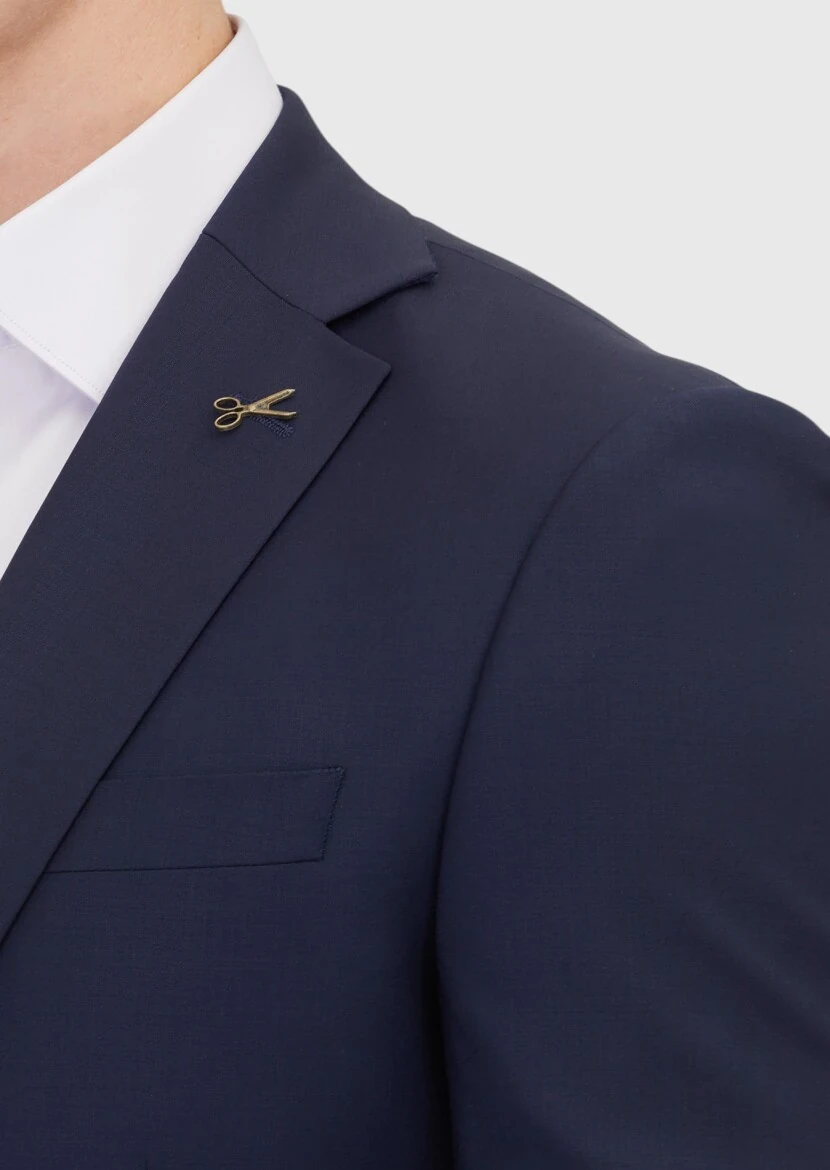 Saks Düz Modern Fit Yün Karışımlı Takım Elbise - 4