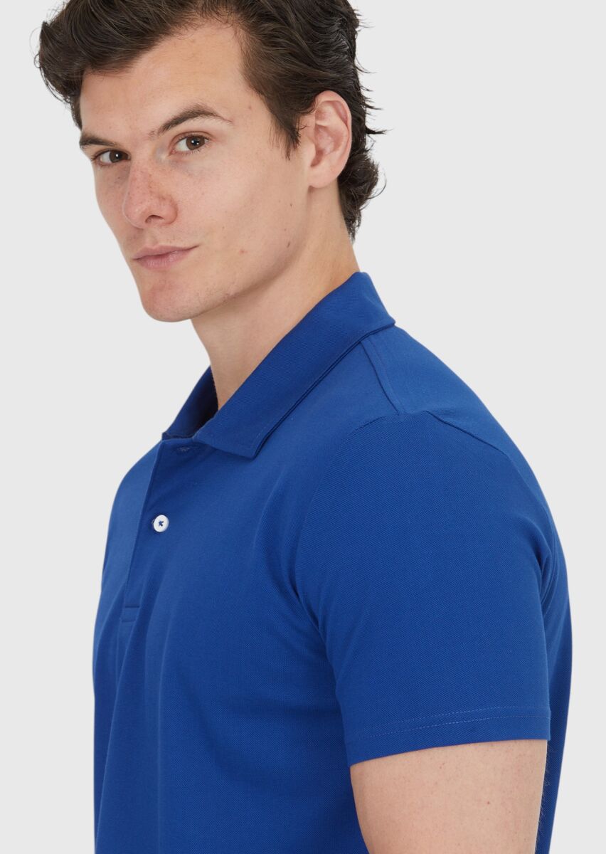 Saks Düz Polo Yaka %100 Pamuk T-Shirt - 3