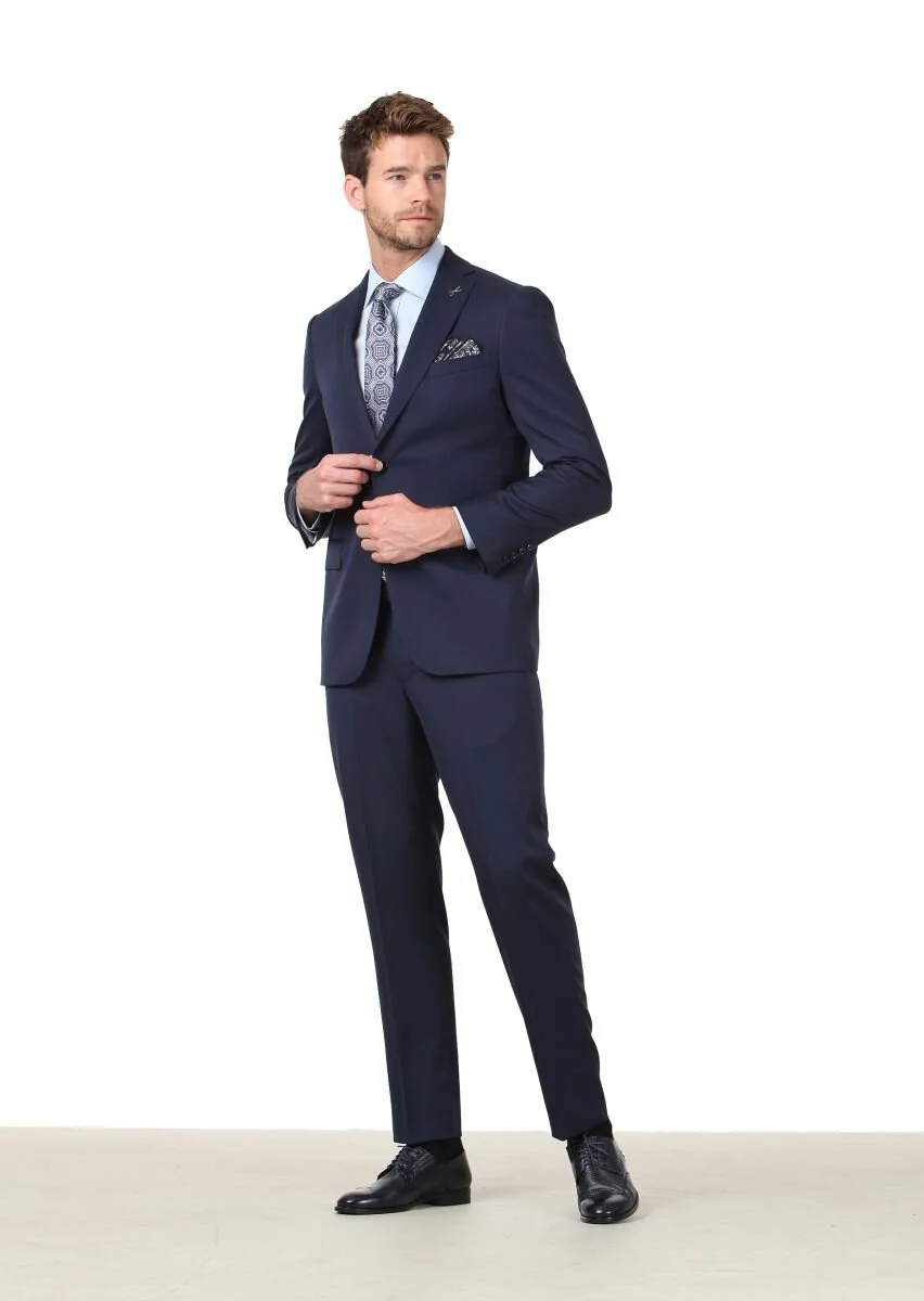 Saks Düz Regular Fit %100 Yün Takım Elbise - 3