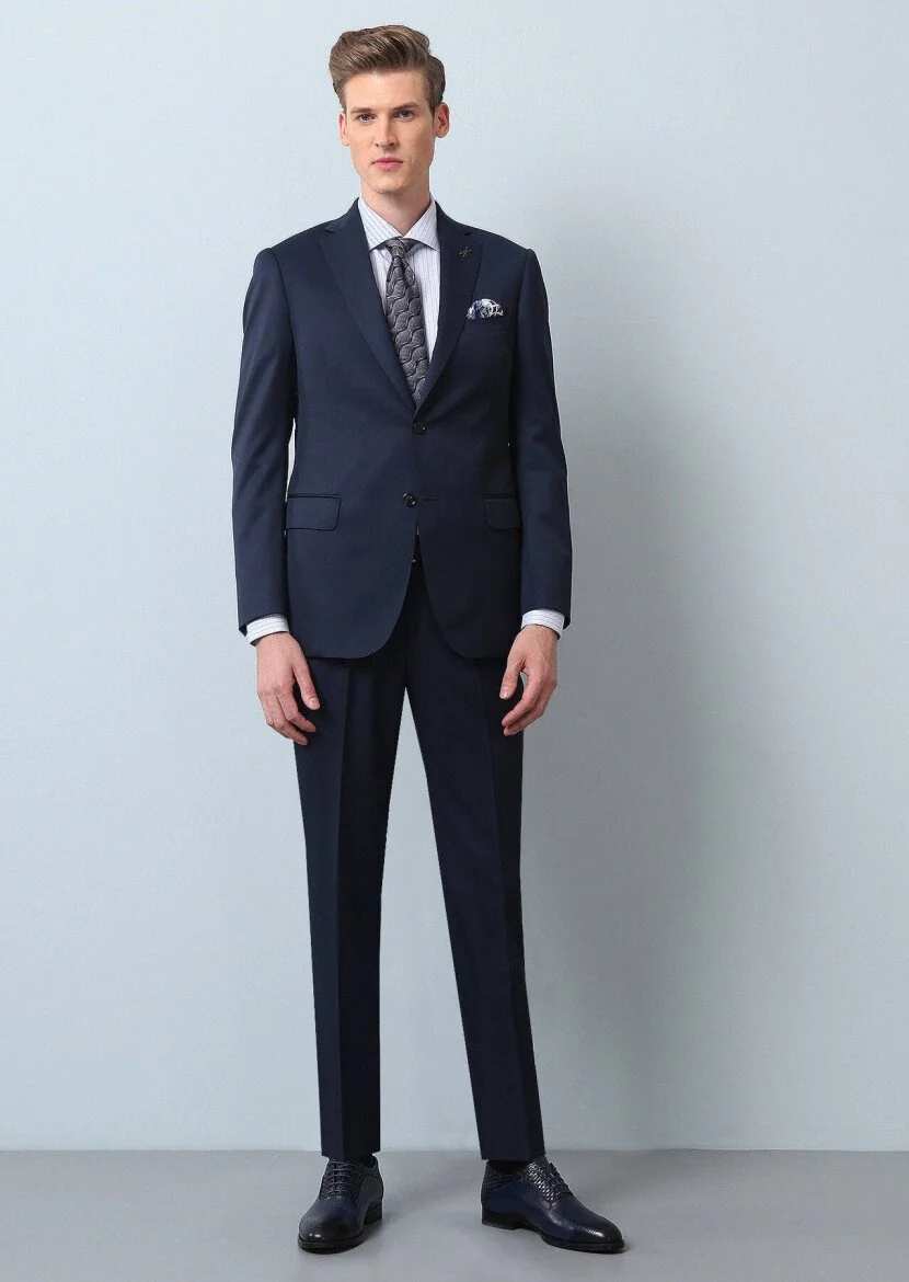 Saks Düz Regular Fit %100 Yün Takım Elbise - 3