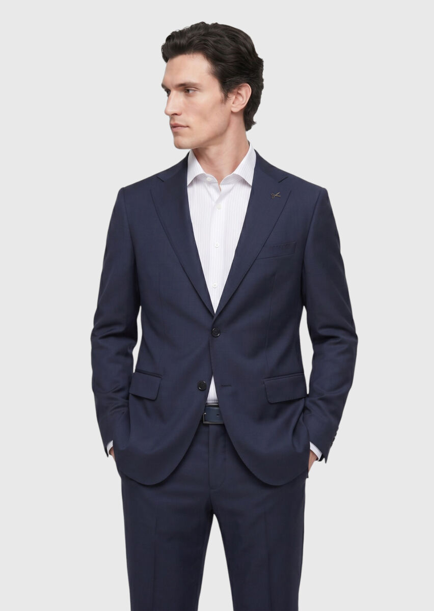 Saks Düz Regular Fit %100 Yün Takım Elbise - 1