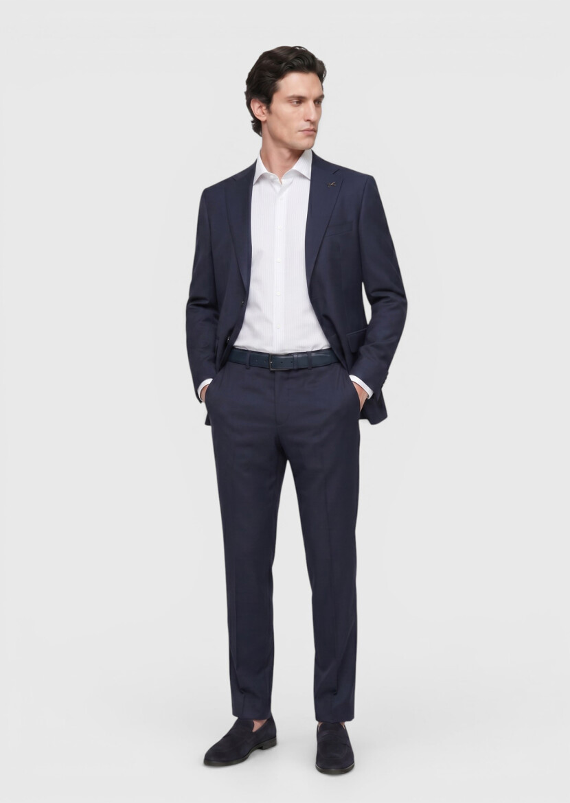 Saks Düz Regular Fit %100 Yün Takım Elbise - 4