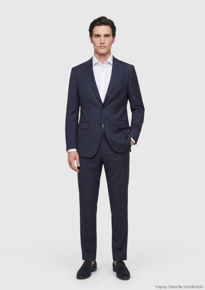 Saks Düz Regular Fit %100 Yün Takım Elbise - RAMSEY
