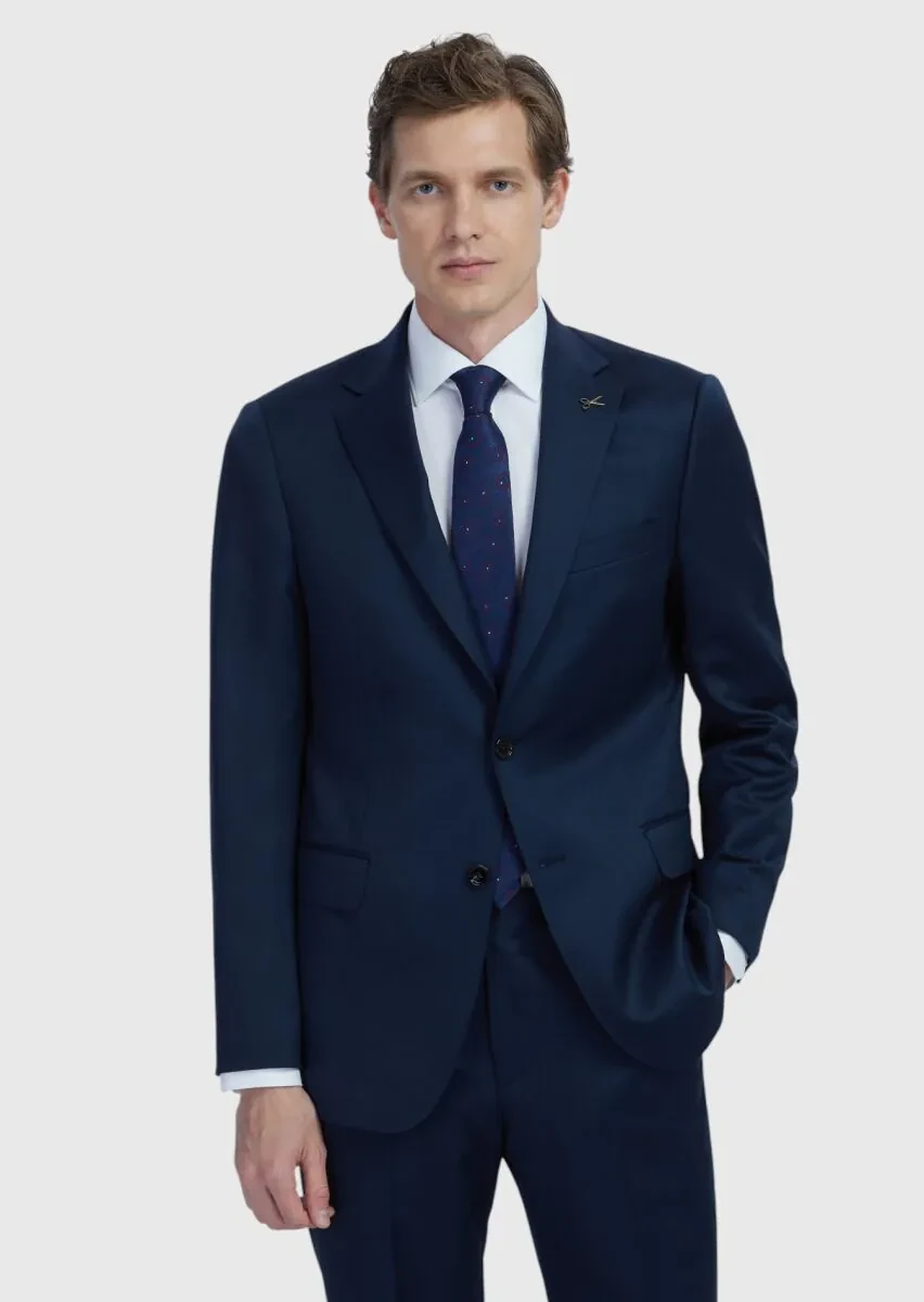 Saks Düz Regular Fit %100 Yün Takım Elbise - 1