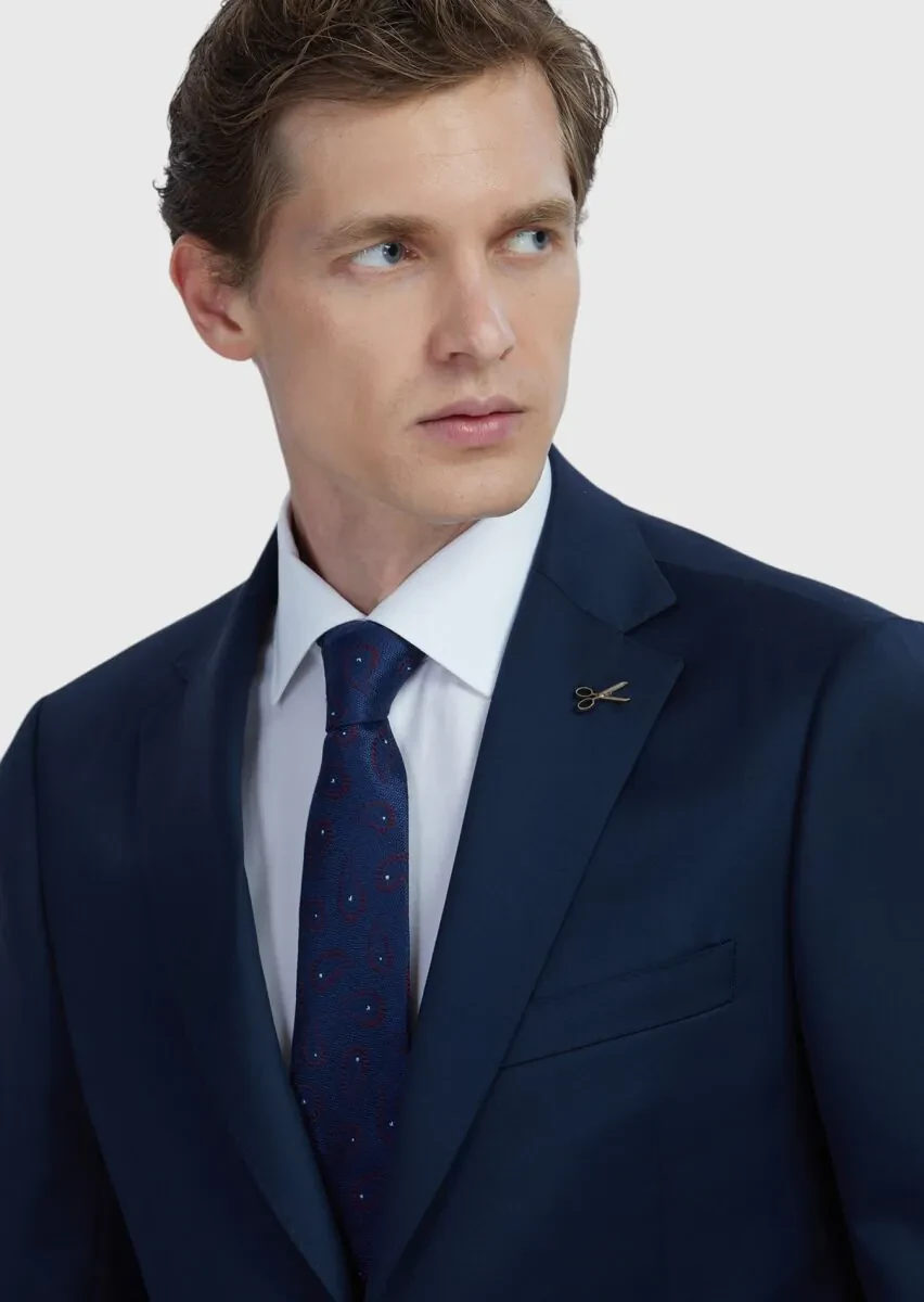 Saks Düz Regular Fit %100 Yün Takım Elbise - 3