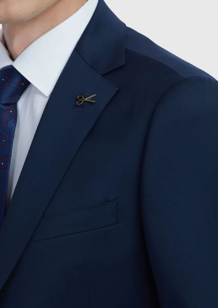 Saks Düz Regular Fit %100 Yün Takım Elbise - 4