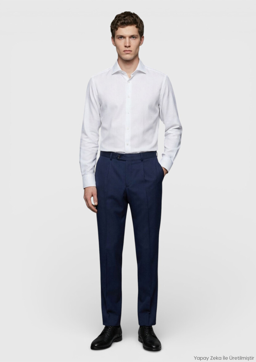 Saks Düz Regular Fit Klasik %100 Yün Pantolon - RAMSEY