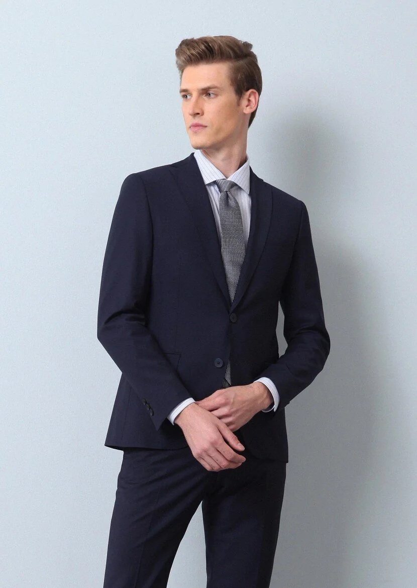 Saks Düz Regular Fit Yün Karışımlı Takım Elbise - 2