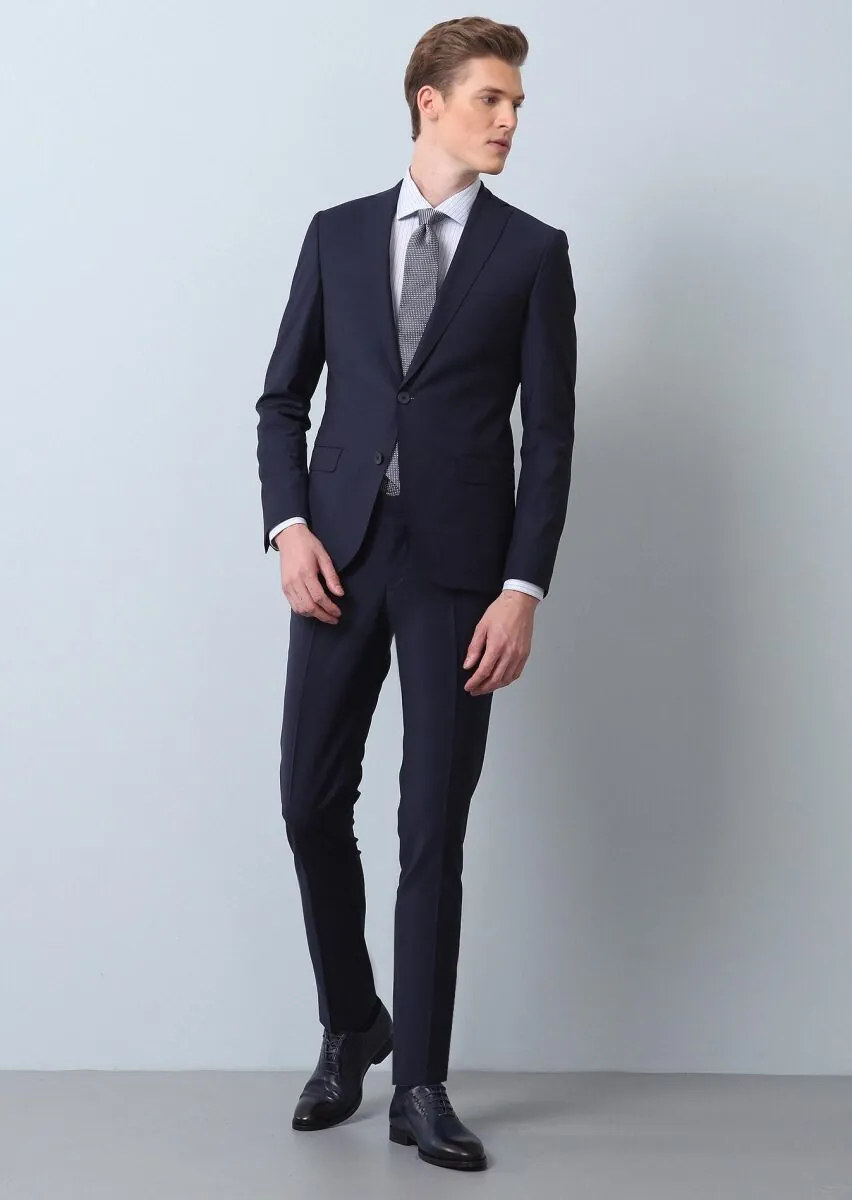 Saks Düz Regular Fit Yün Karışımlı Takım Elbise - 3