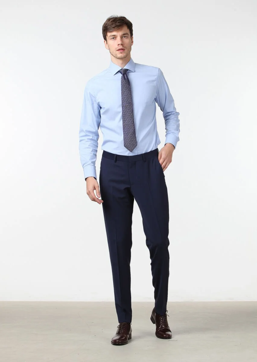 Saks Material Fashion Slim Fit Classical Wool Blended Trousers - 2