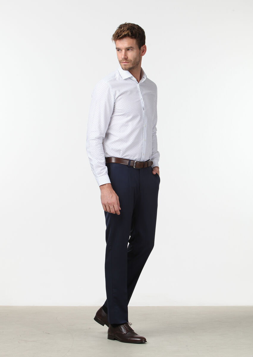 Saks Material Regular Fit Classical 100% Wool Trousers - 1