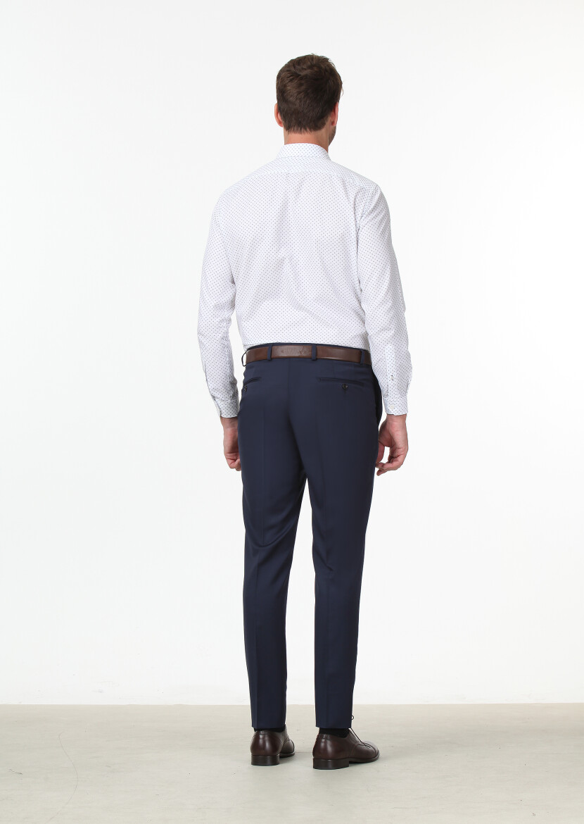 Saks Material Regular Fit Classical 100% Wool Trousers - 4