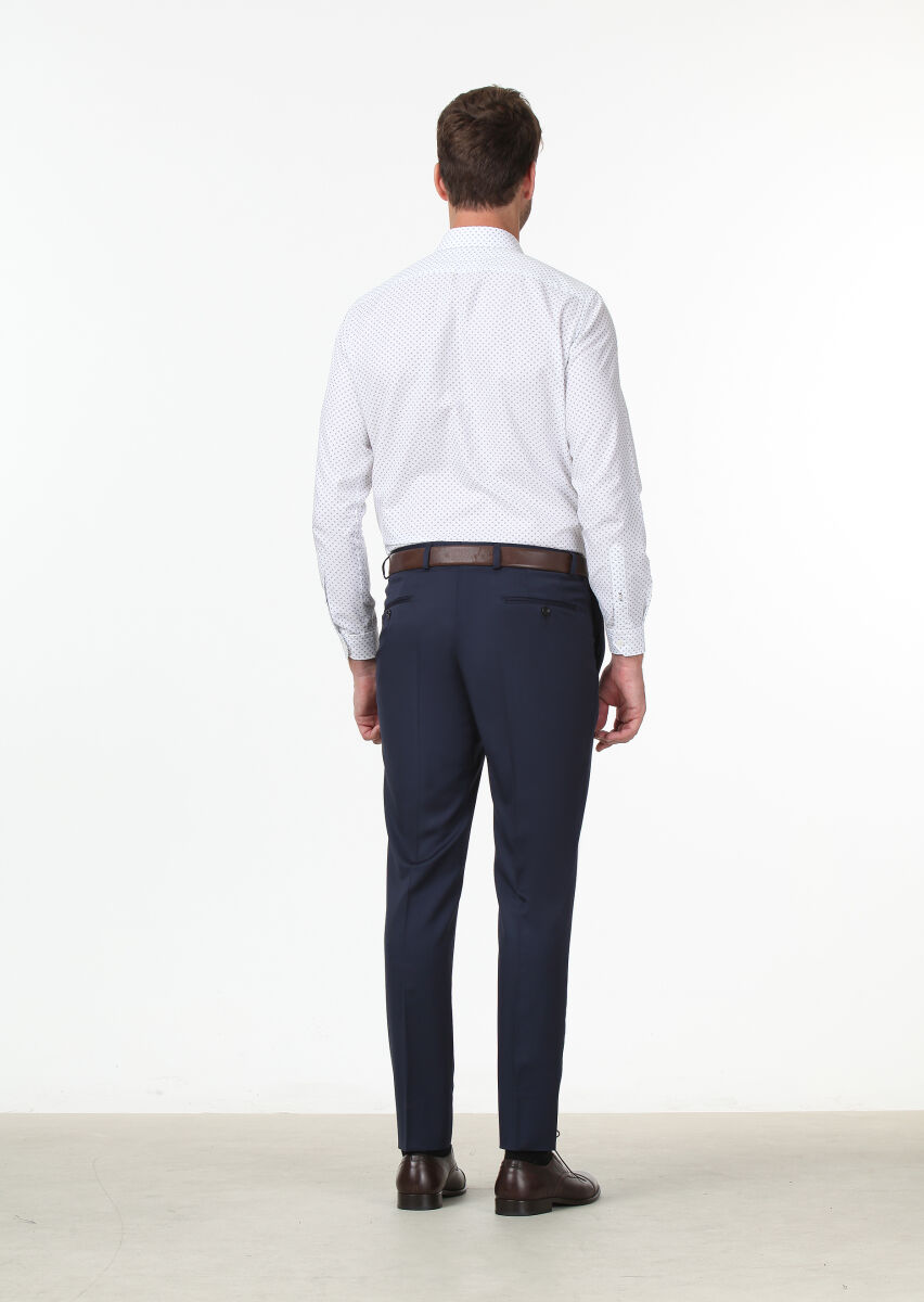 Saks Material Regular Fit Classical 100% Wool Trousers - 4