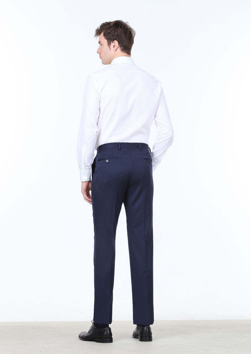 Saks Material Regular Fit Classical 100% Wool Trousers - 4