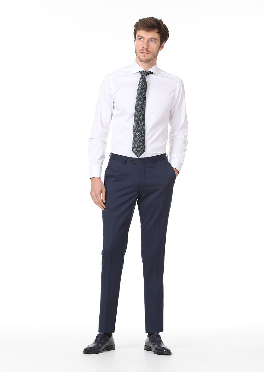 Saks Material Regular Fit Classical 100% Wool Trousers - 2