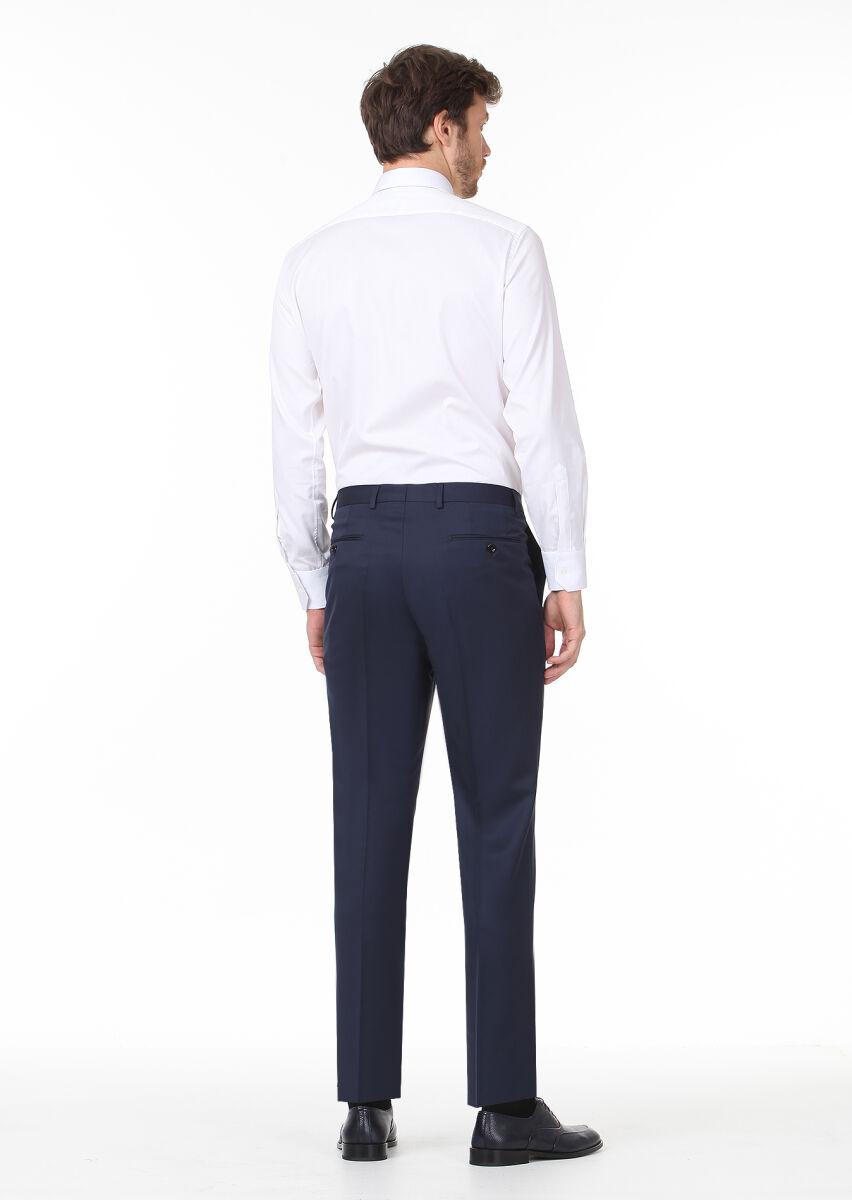 Saks Material Regular Fit Classical 100% Wool Trousers - 4