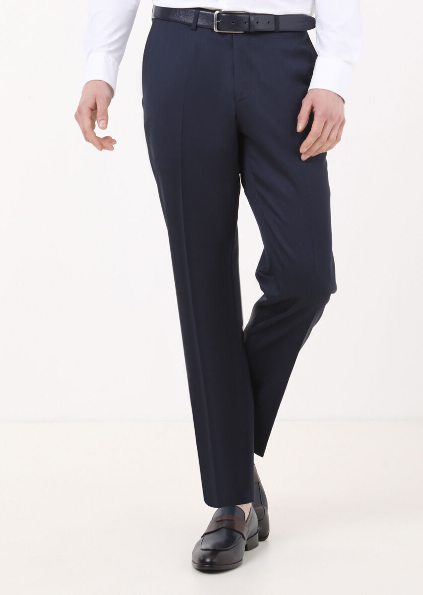 Saks Material Regular Fit Classical 100% Wool Trousers - 2