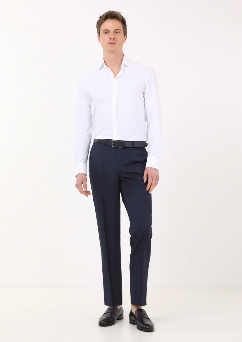 Saks Material Regular Fit Classical 100% Wool Trousers - RAMSEY