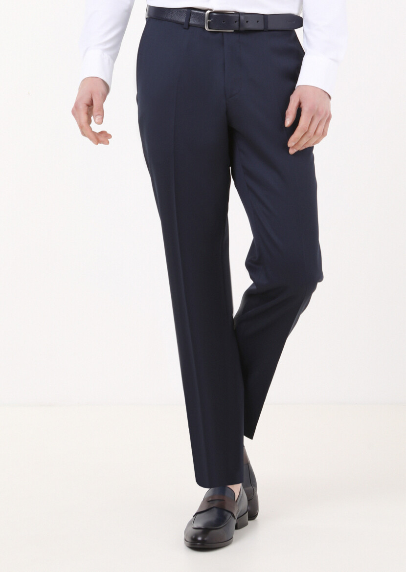 Saks Material Regular Fit Classical 100% Wool Trousers 