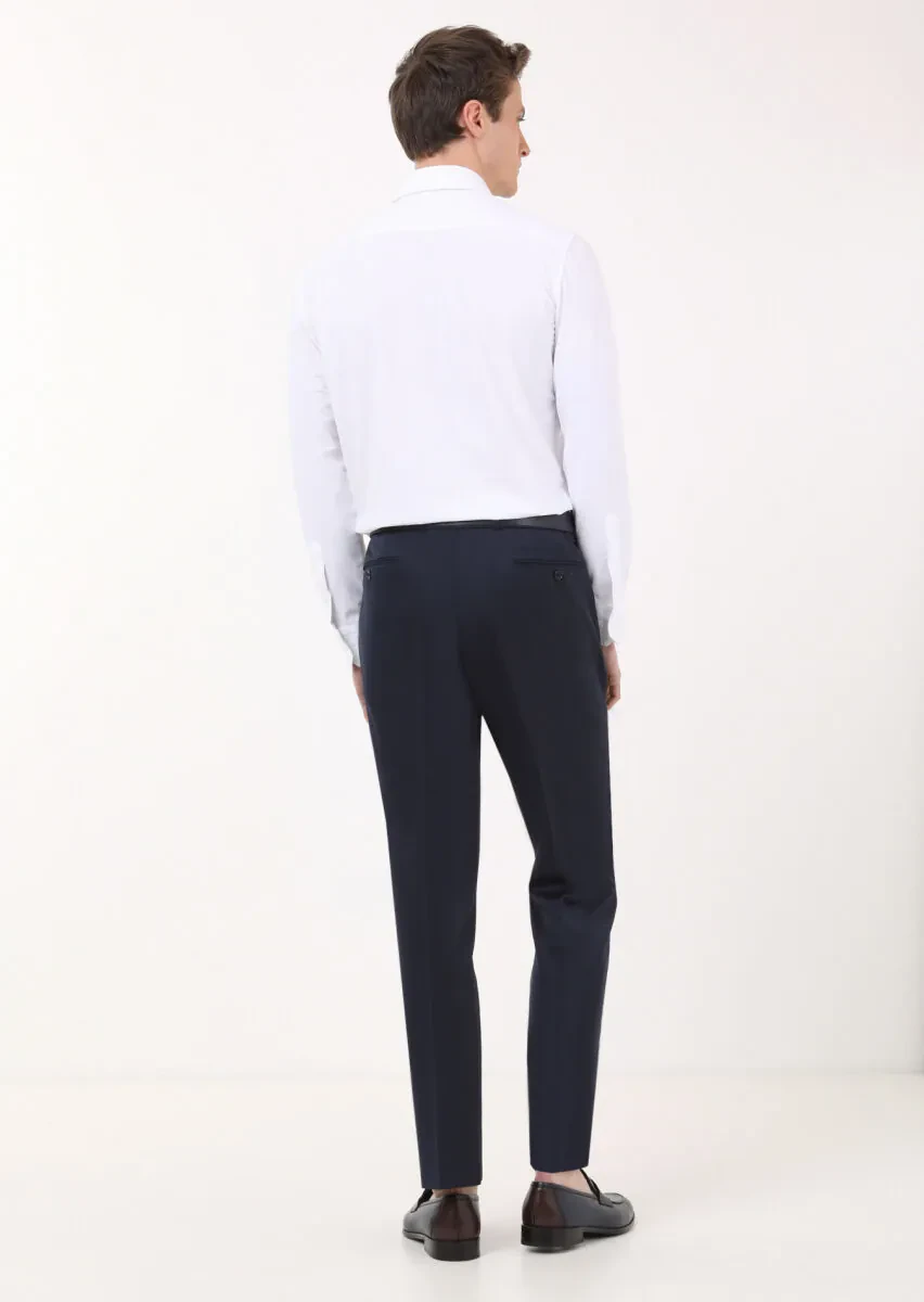 Saks Material Regular Fit Classical 100% Wool Trousers - 4