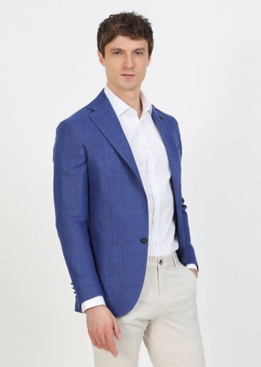 Saks Micro Comfort Fit Cotton Blended Jacket - 4