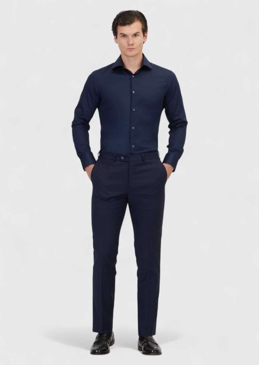 Saks Modern Fit Classical Wool Blended Trousers - 1