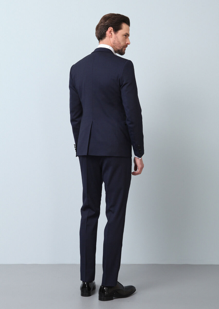 Saks Patterned Fashion Slim Fit Double Breasted Collar Weaving Tuxedo - 6