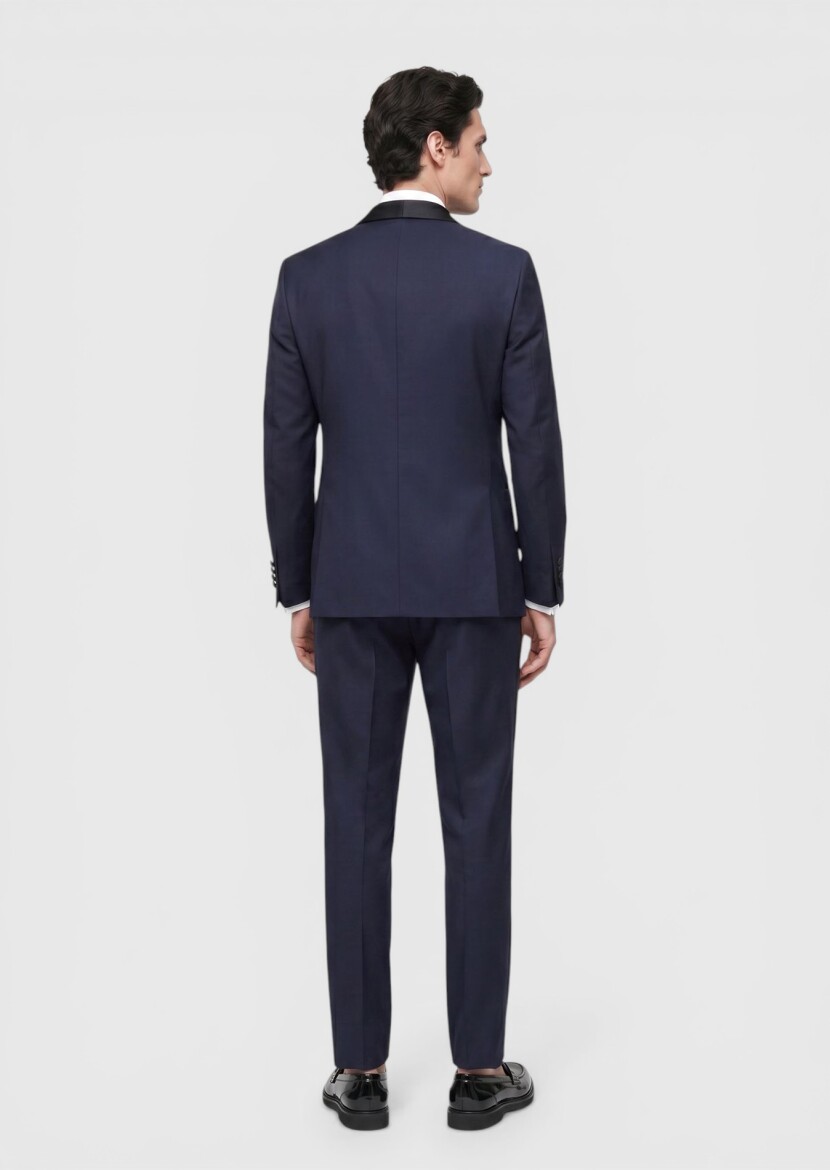 Saks Plain Fashion Slim Fit Butterfly Collar Weaving Tuxedo - 5