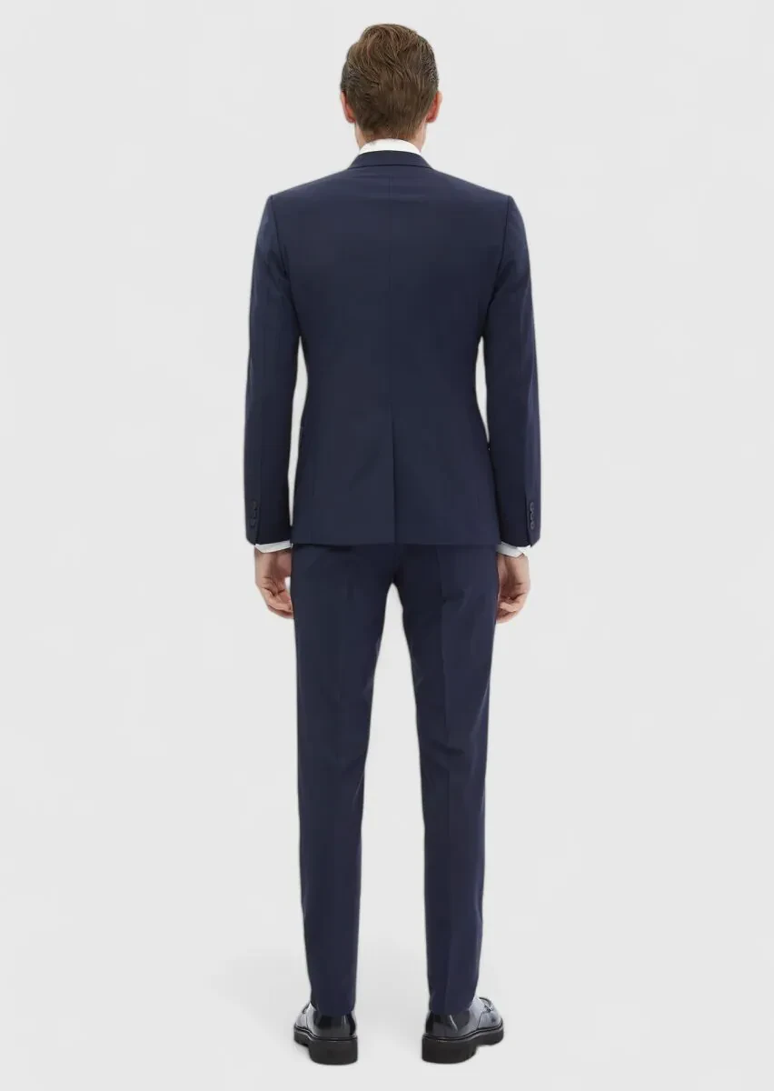 Saks Plain Fashion Slim Fit Wool Blended Suit - 5